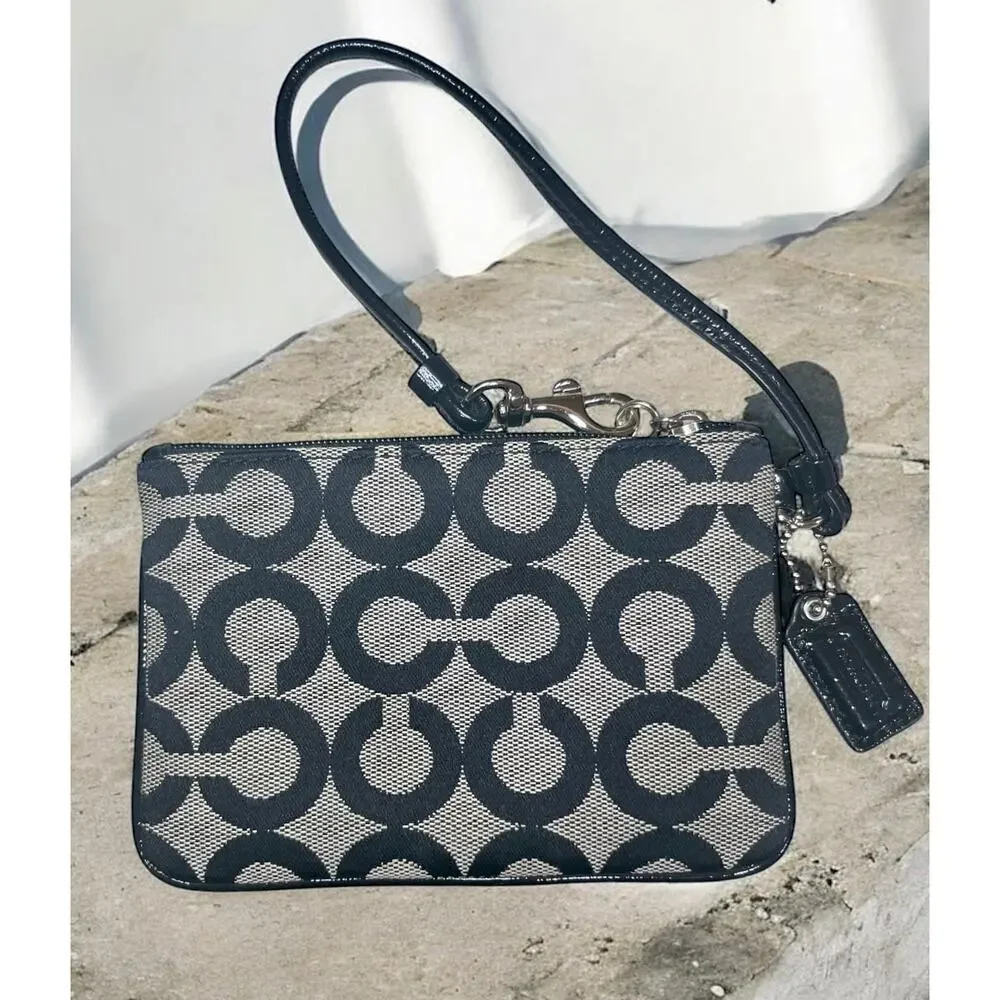 Y2K Coach 13826 Poppy OP Art Signature Tote & Applique Wristlet Set
